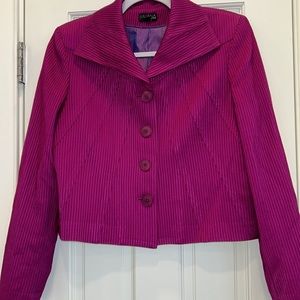 Juliana Collezione Magenta Blazer  w/ Sewn Stripe Details on Front and Back sz.4